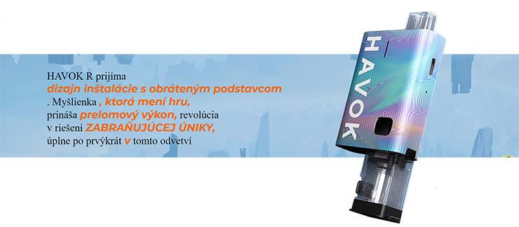 Súprava Havok R Pod od spoločnosti Uwell je prvou svojho druhu. Vyžaduje si to náhradné moduly rovnako ako iné súpravy modulov, moduly však vložíte do spodnej časti zariadenia. Rozlúčte sa s chaotickými únikmi a buďte si istí, že váš modul nevytečie do vášho zariadenia a nespôsobí žiadne problémy.