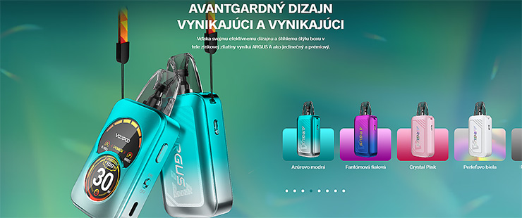 ARGUS A sa dodáva s kazetou ARGUS s horným plnením 0,4 Ω a 0,7 Ω nepretržite vylepšuje plynulý zážitok z MTL-RDL