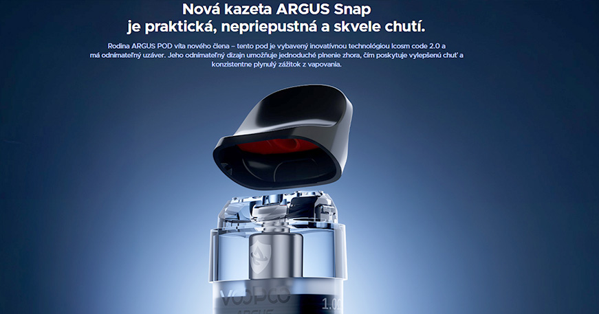 nová vylepšená cartridge Voopoo Argus Snap