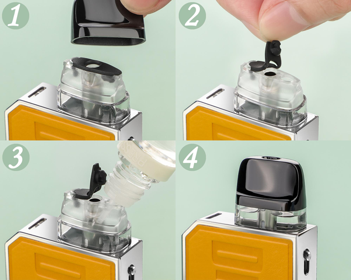 plnenie cartridge e-liquidom