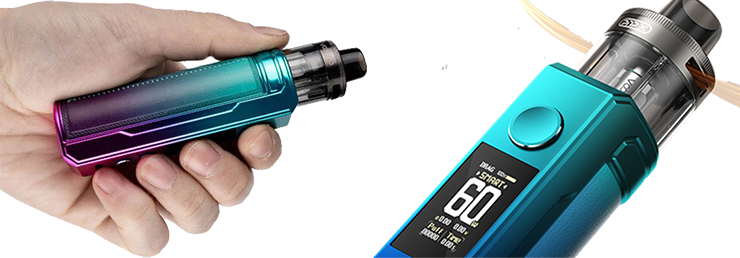  Telo gripu obsahuje integrovaný monočlánok s kapacitou 2500mAh a je vyrobené z prvotriedneho kovu a kože pre pohodlné držanie. Upgradovaný čip Gene.TT 2.0 ponúka nastaviteľný výkon až 60W,