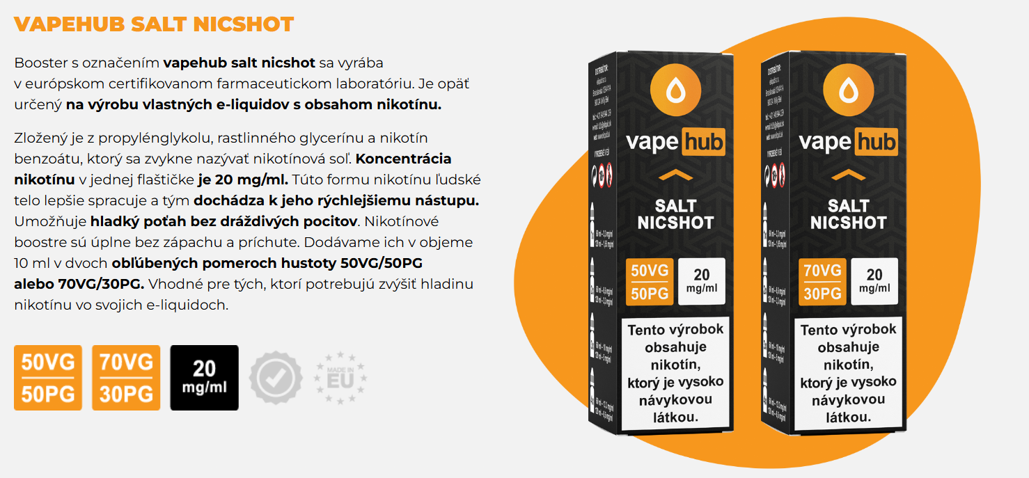 salt nikotín booster Vapehub portfolio