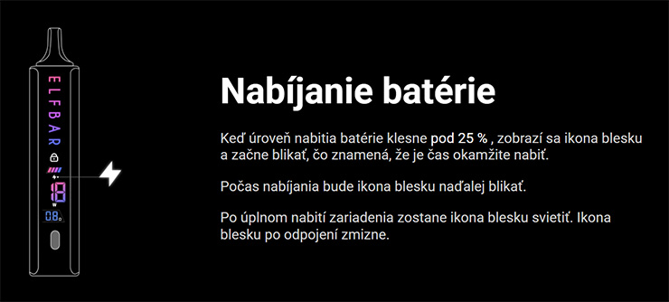 vdaka modernému USB-C je nabíjanie elektronickej cigarety rýchle a pohodlné