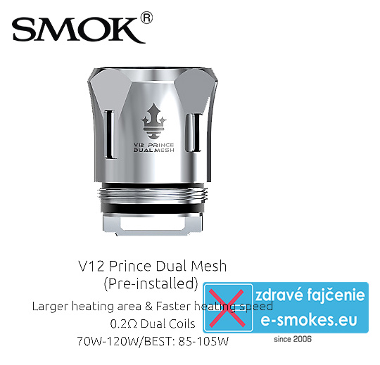 v12 prince dual mesh coil by smok 0.2ohm Smoktech V12 Prince Dual MESH žeraviaca hlava