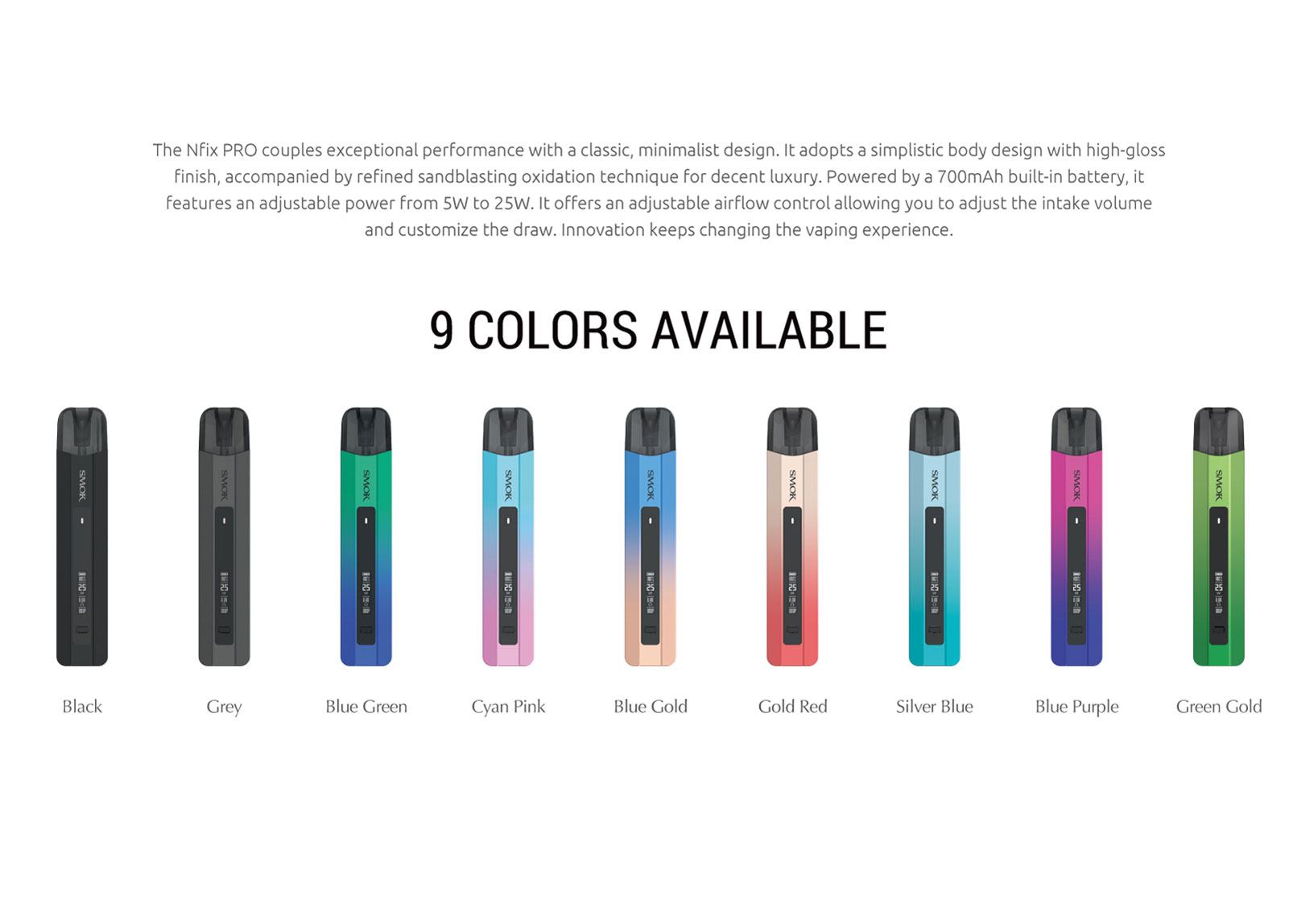 Smoktech Nfix Pro 700mAh Blue Gold