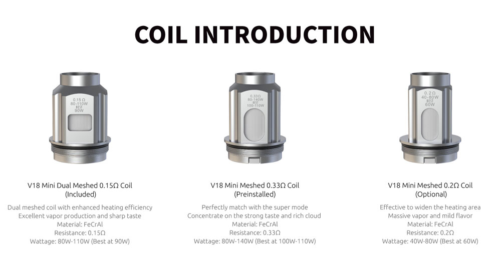 Smoktech TFV18 Mini Dual Meshed 0,15ohm