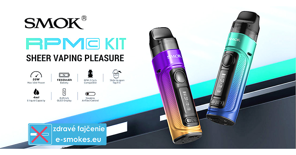 Smoktech RPM C 50W grip Full Kit 1650mAh Transparent Red