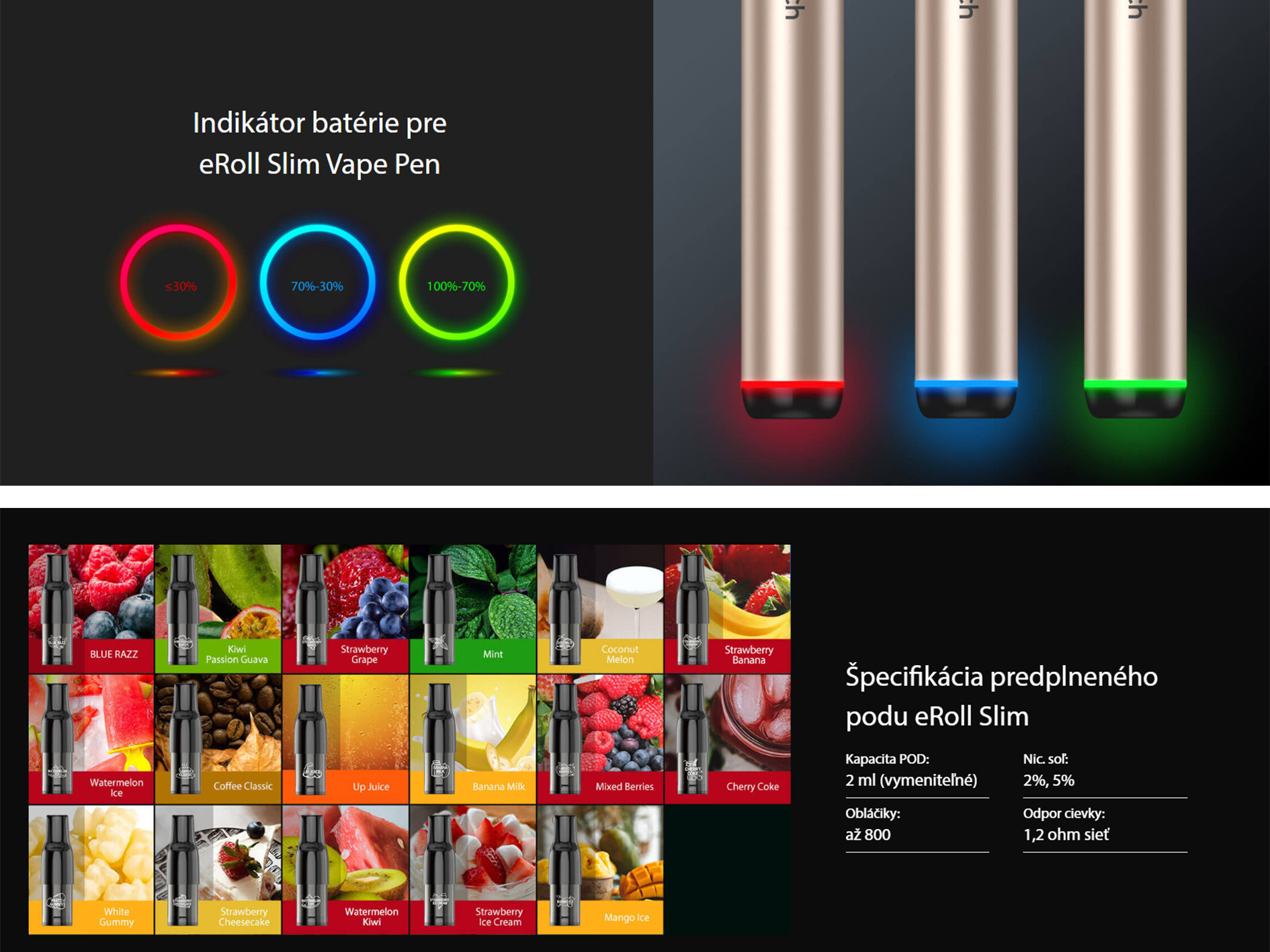 Joyetech eRoll Slim PCC BOX 1500mAh Gold 1ks