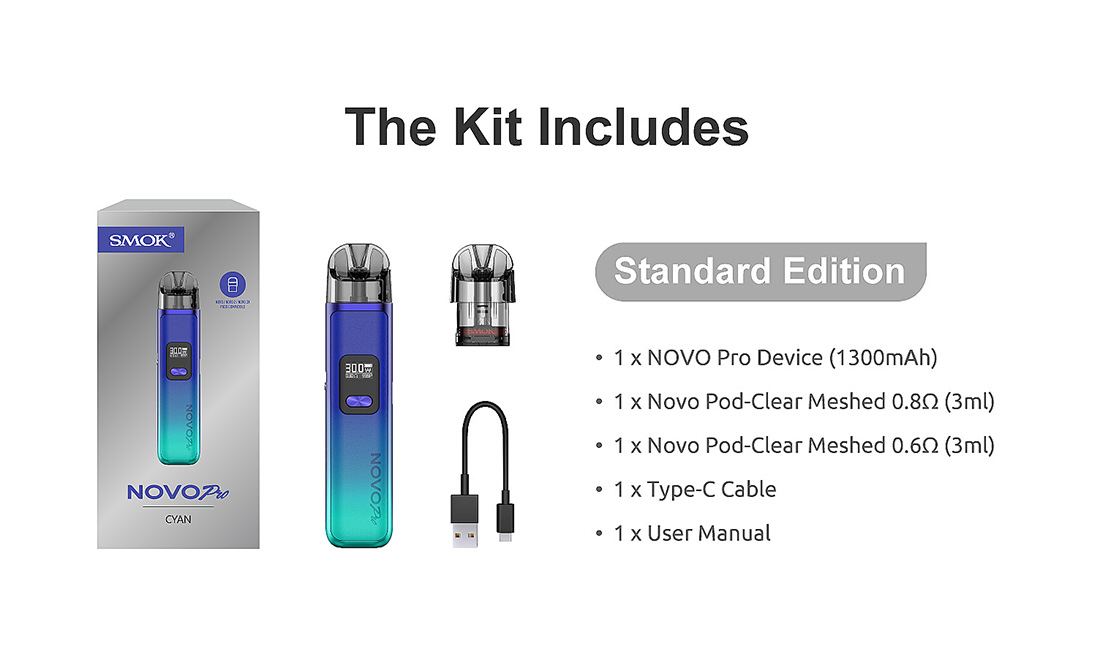 Smoktech NOVO Pro 1300mAh Cyan Blue 1ks