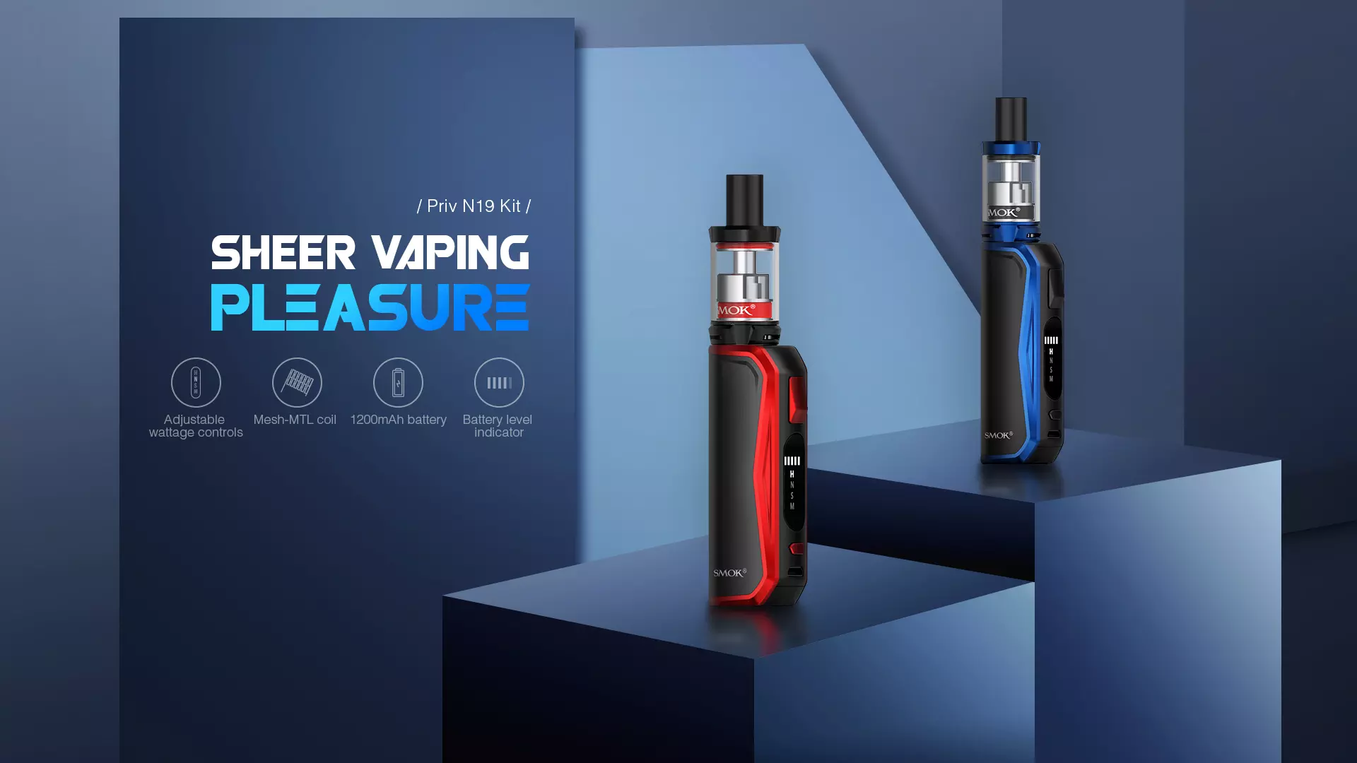 Smoktech Priv N19 1200mAh - Prism Chrome and Black