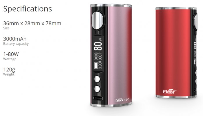 Eleaf mod grip iStick T80 3000mAh  - black