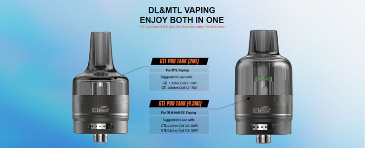 Eleaf clearomizér GTL Pod Tank 4,5ml Gunmetal