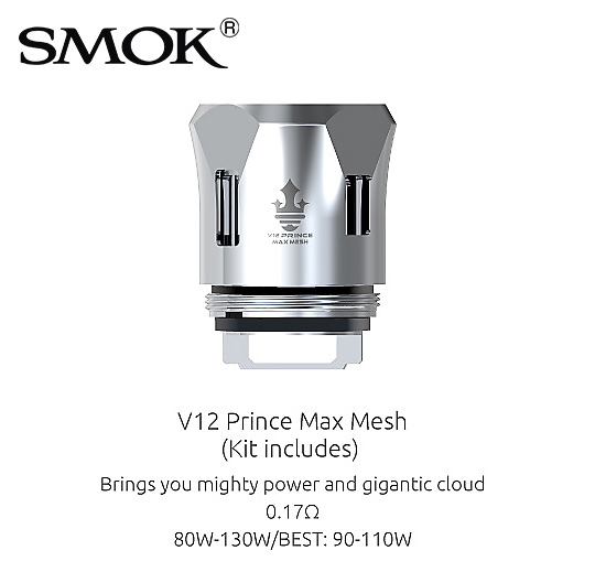 Smoktech V12 Prince Max MESH žeraviaca hlava - 0,17ohm