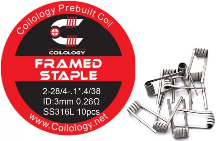 Coilology predmotané špirálky Framed Staple SS316 0,26ohm - 10ks