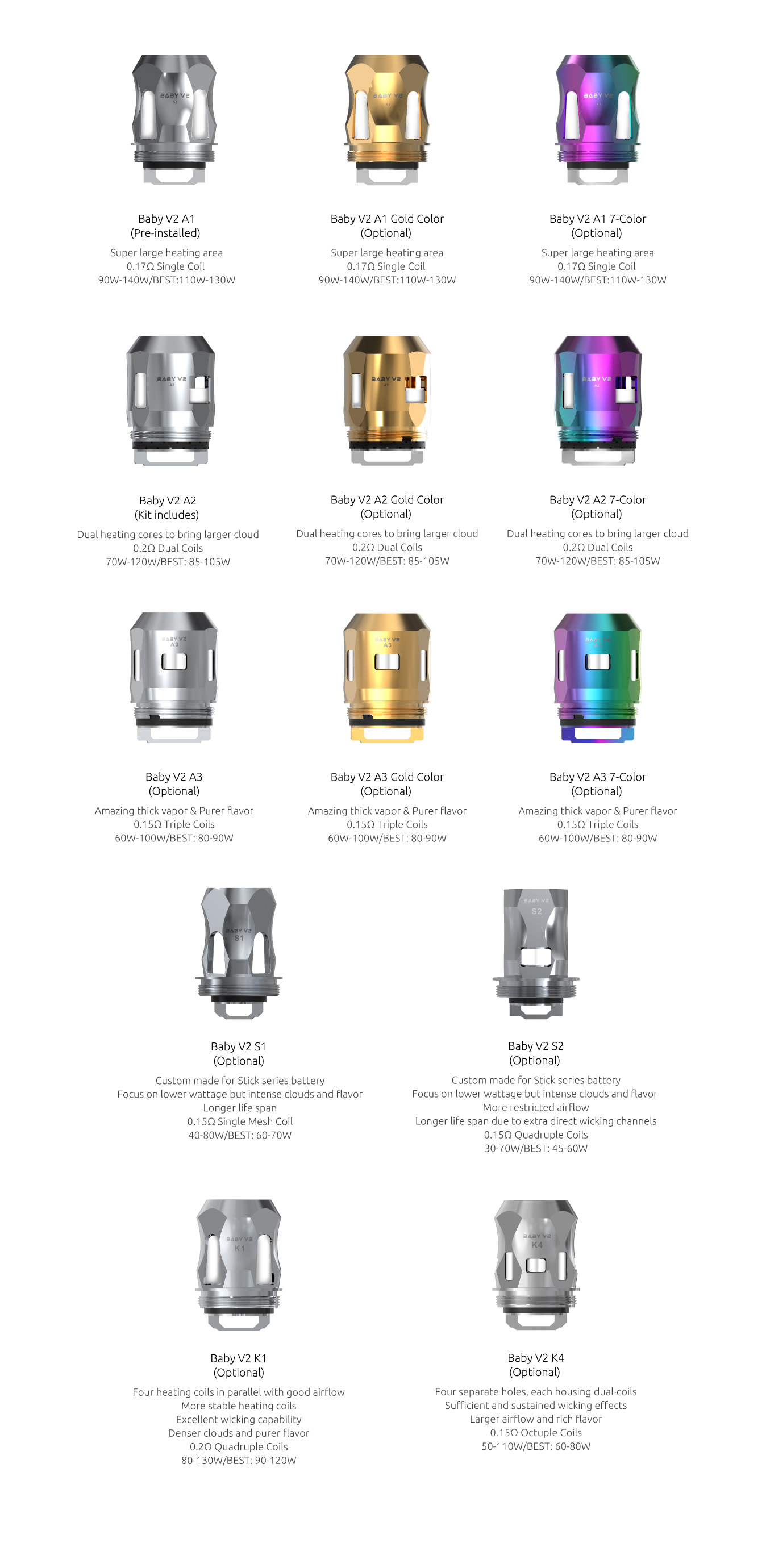 SmokTech hlava TFV8 BABY V2 A3 - 0,15 ohm