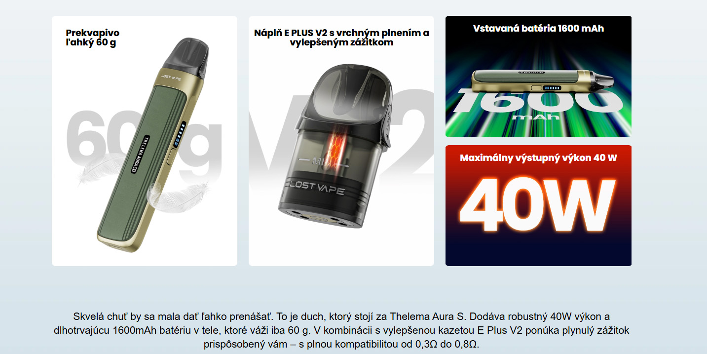 Lost Vape Thelema Aura S 1600mAh Carbon Black