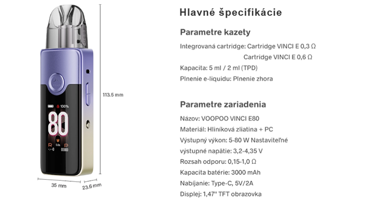 VOOPOO VINCI E cartridge 0,6ohm 5ml 2Pack