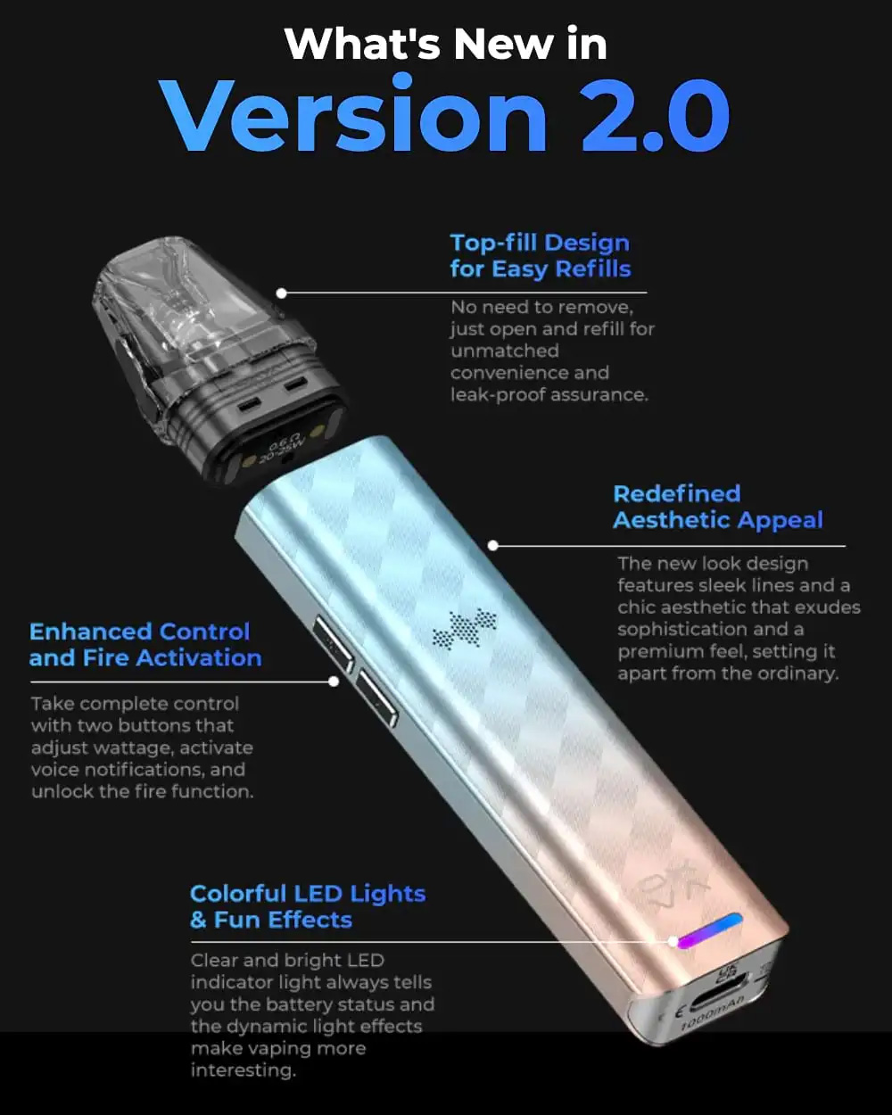 OXVA Xlim SE 2 Pod 1000mAh Black Blue 1ks