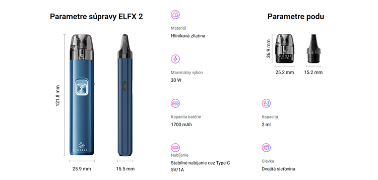 Elf Bar ELFX 2 1700mAh Matte Black