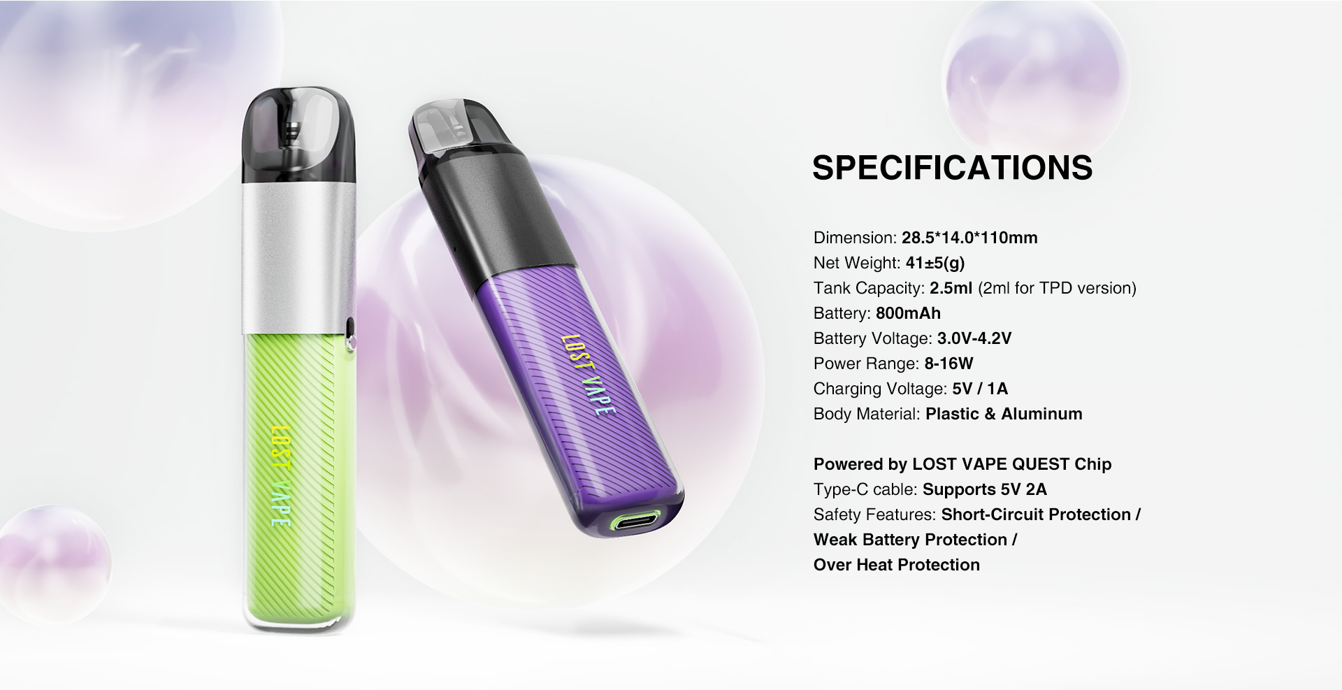 Lost Vape Ursa Nano Air Pod 800 mAh Matte Black 1 ks