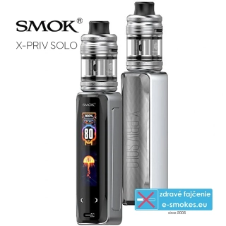 Smoktech X-PRIV Solo 80W Grip Full Kit Silver Lines