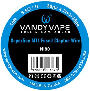 Vandy Vape Superfine MTL Fused Clapton Ni80 - 3m