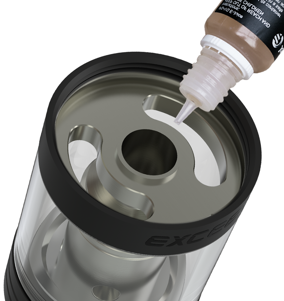 po odstránení vrchnej čiapky možno jednoduchoeliquid nalievať