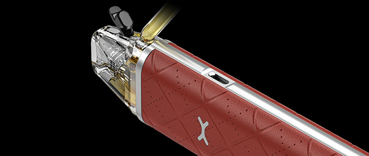 oxva go má vrchné plnenie e-liquidu bez nutnosti odoberať cartridge s prístroja