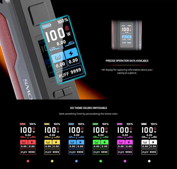 Smoktech Fortis OLED display interface