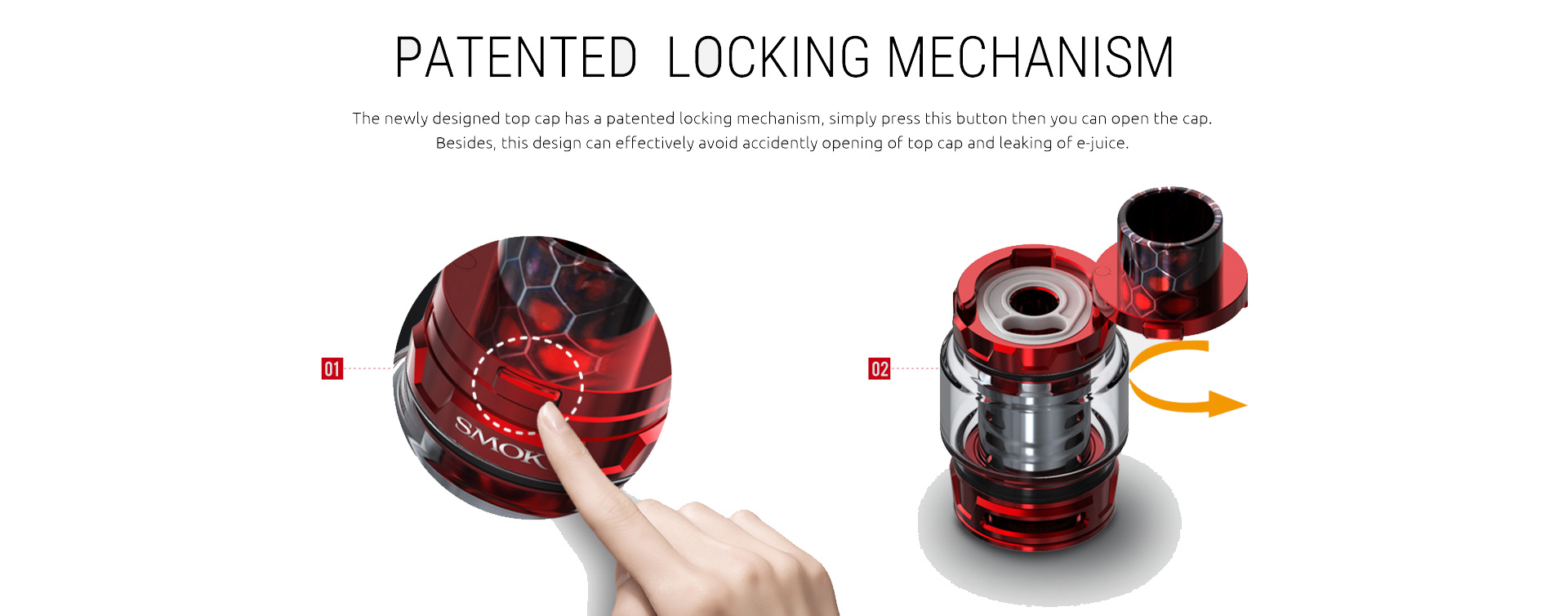 rýchlo uzáver horného viečka –  tu je doplnený o uzamykací mechanizmus