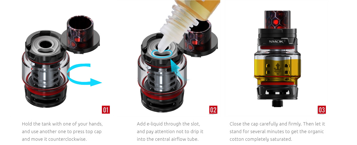 znázornenie plnenia e-liquidom