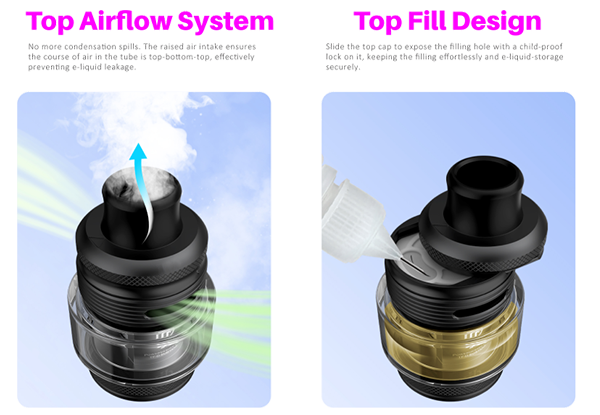 Nový clearomizer TF-D SubTank s vrchním plněním a žhavícími hlavami D-COIL.