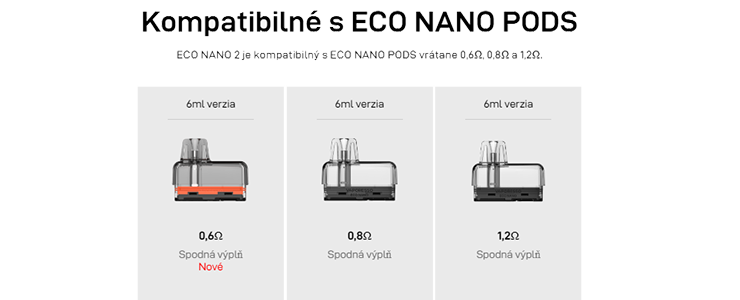 existujú 3 typy compatibilných cartridge