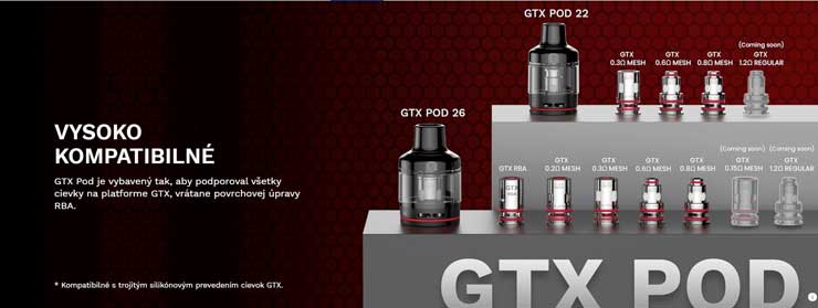 ponuka žeraviacich teliesok Vaporesso GTX