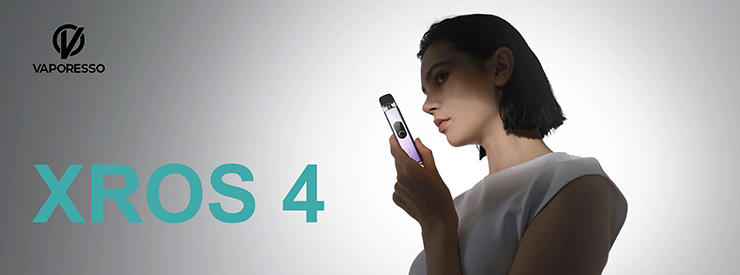 žena drží  v ruke elektronickú cigaretu Vaporesso XROS 4